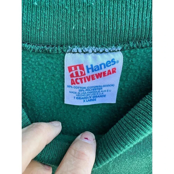 Hans Activewear Women's Green Crew Neck Long Sleeves Sweatshirt Size XL - Picture 3 of 3